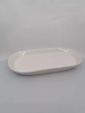 Biely keramický tanierik 25,5x13x3cm