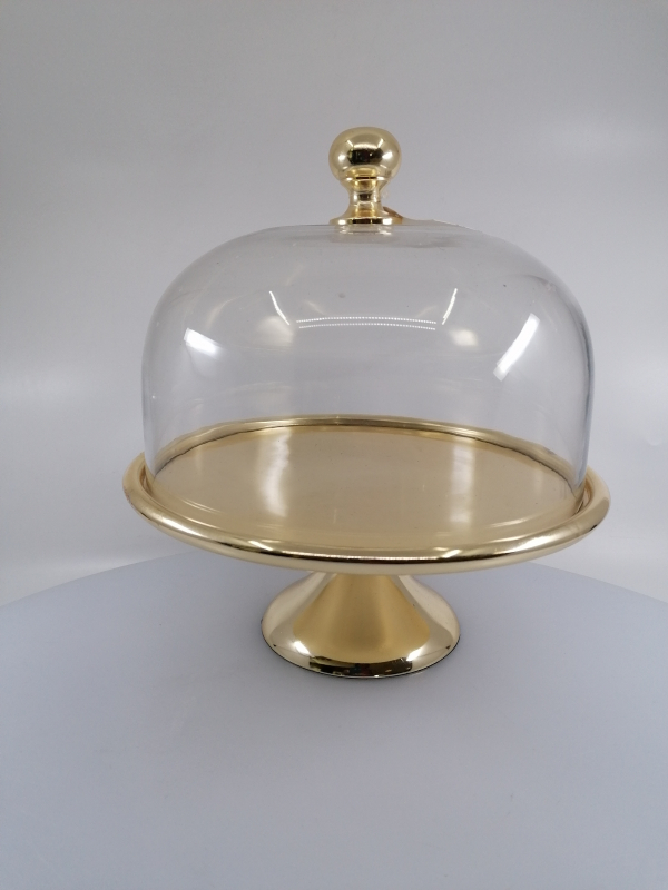 Zlatý stojan na tortu s kupolou 24x27cm