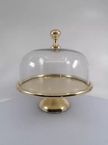 Zlatý stojan na tortu s kupolou 23x21cm