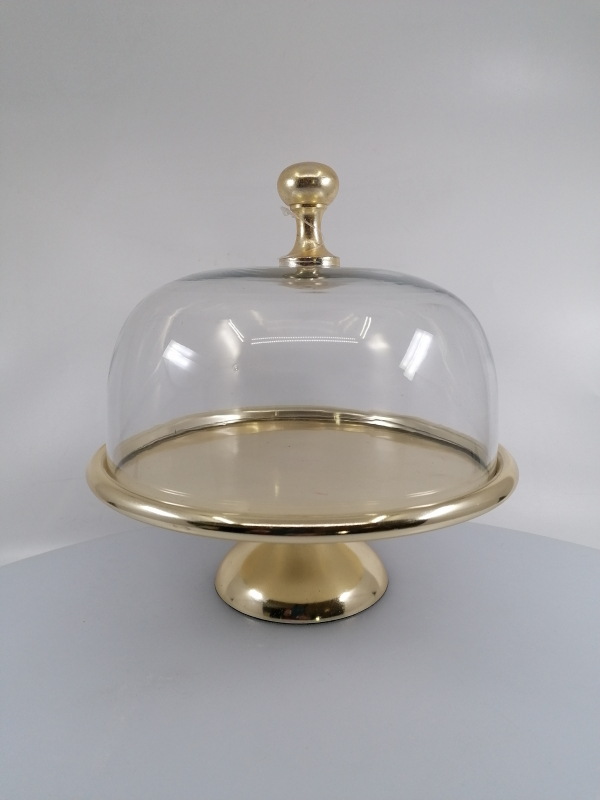 Zlatý stojan na tortu s kupolou 23x21cm