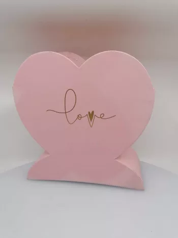 Flowerbox, srdce, ružový, vyblednutý, 22,5x8x23 cm