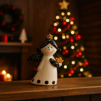 Keramický anjel s hviezdou