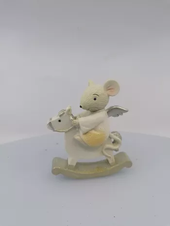 Anjelská myš na koníkovi 11x9x4cm