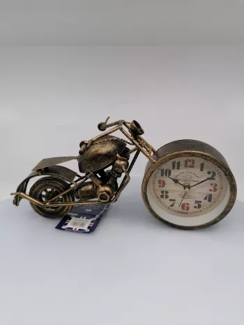  Retro hodiny, motorka, zlato-čierne, 17x28x5cm
