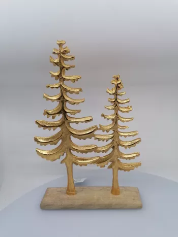 Dekoračné zlaté stromčeky 20x5x32 cm