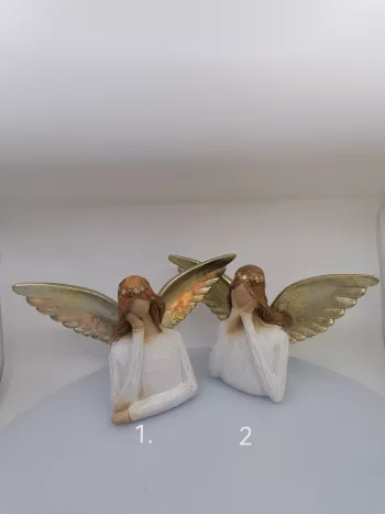 Anjel biely so zlatými krídlami 28cm
