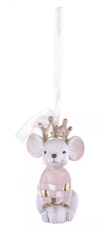 Vianočná myška  s korunkou- záveska