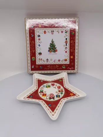 Vianočný tanier v tvare hviezdy, s darčekmi