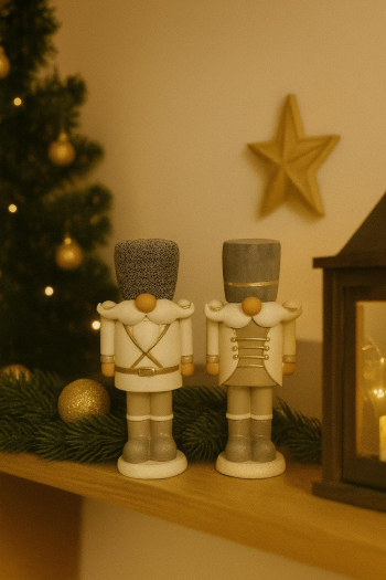 Vianočný vojačik, biely, malý 13cm