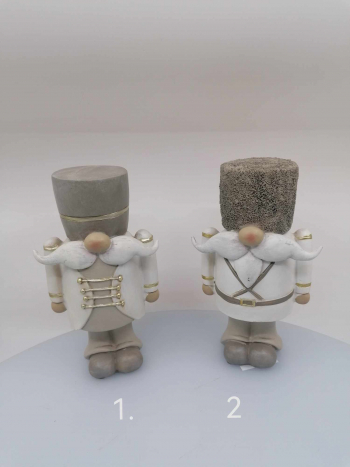 Vianočný vojačik, biely, stredný 19cm