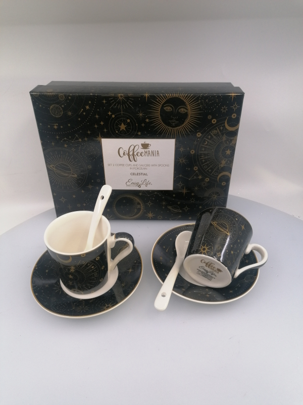 Espresso šálky s vesmírnym motívom, 2set