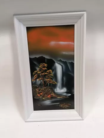 Biely vodopád, 3D-obraz,  polárna žiara,  41x6x72cm