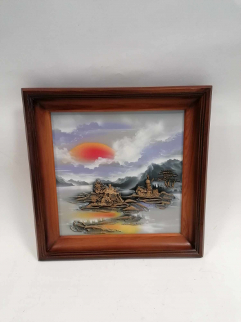 Chata na vrchole, 51x51cm, 3D obraz