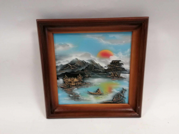 Starec a more, 51x51cm,  3D-obraz