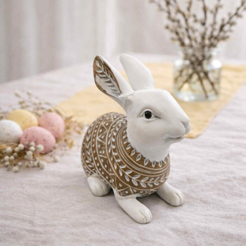 Veľkonočná zajačica, svetlohnedá, 13x15x7 cm