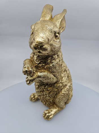 Veľkonočný zajac, zlatý, 32x13x17 cm
