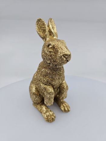 Veľkonočný zajac, zlatý, 21x9x13 cm