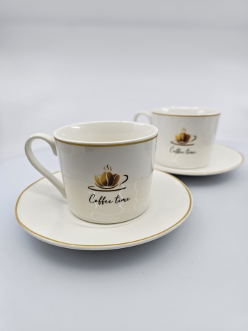 Porcelánové šálky COFFE TIME s podšálkami