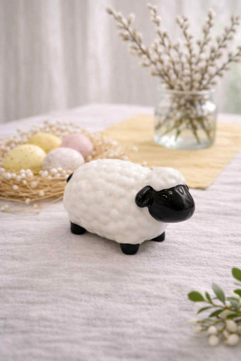Ovečka veľkonočná čierno-biela 16,5x10,5x11 cm