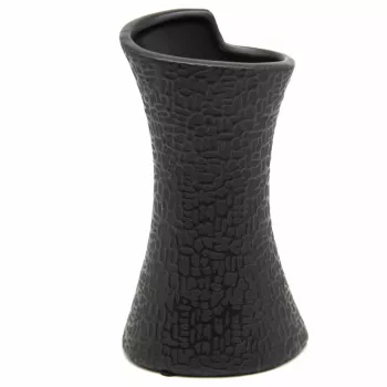 Keramická váza v oválnom tvare, čierna 11x20x8,5cm