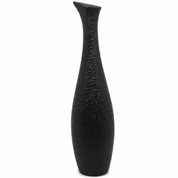 Podlahová keramická váza, čierna, 40,5x10,5cm