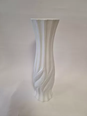 Podlahová váza, biela, 60 cm