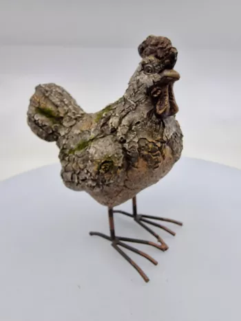 Dekoračná sliepka, tmavosivá, 19x14 cm