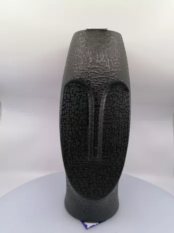 Keramická váza v tvare busty, čierna 14x40x13cm