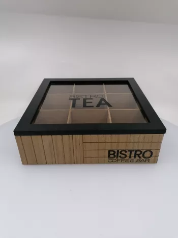 Krabička na čaj, BISTRO TEA,  24x24x8cm