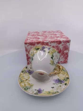 Porcelánová  kvetinková šálka s tanierikom