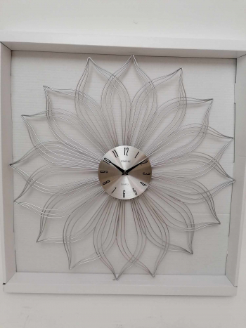 Strieborné nástenné hodiny 60cm