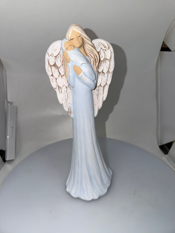 Anjel s dieťaťom AURELIA, modrý, 38x14 cm