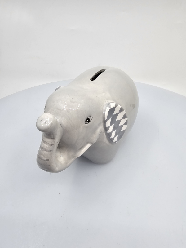 Pokladnička slon, sivá, 11x18x9 cm