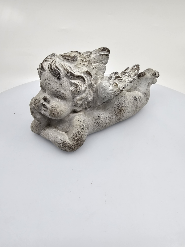 Dekoračný anjelik - obal, tmavosivý, 11x24x9 cm