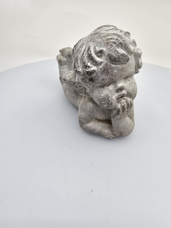 Dekoračný anjelik - obal, tmavosivý, 11x16x7 cm