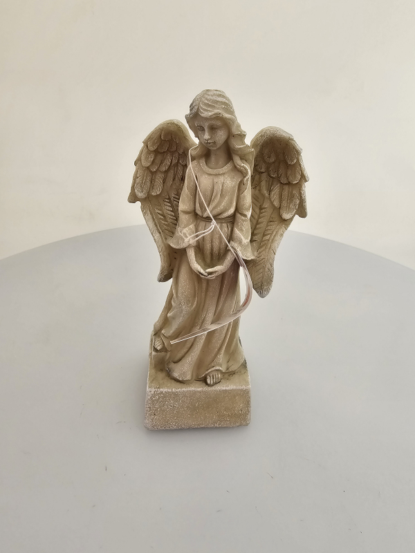 Dekoračný anjel, tmavosivý, 17x6x6 cm