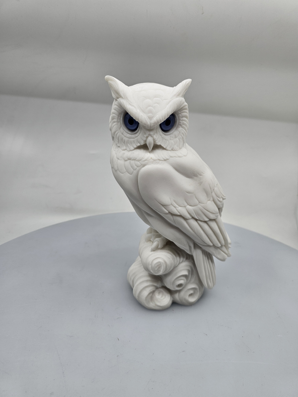 Figúrka sova, bielosivá, 22 cm