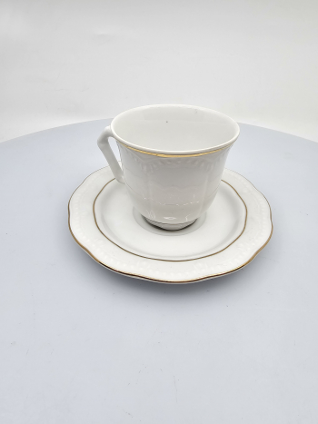 Šálka s podšálkou, s lemom