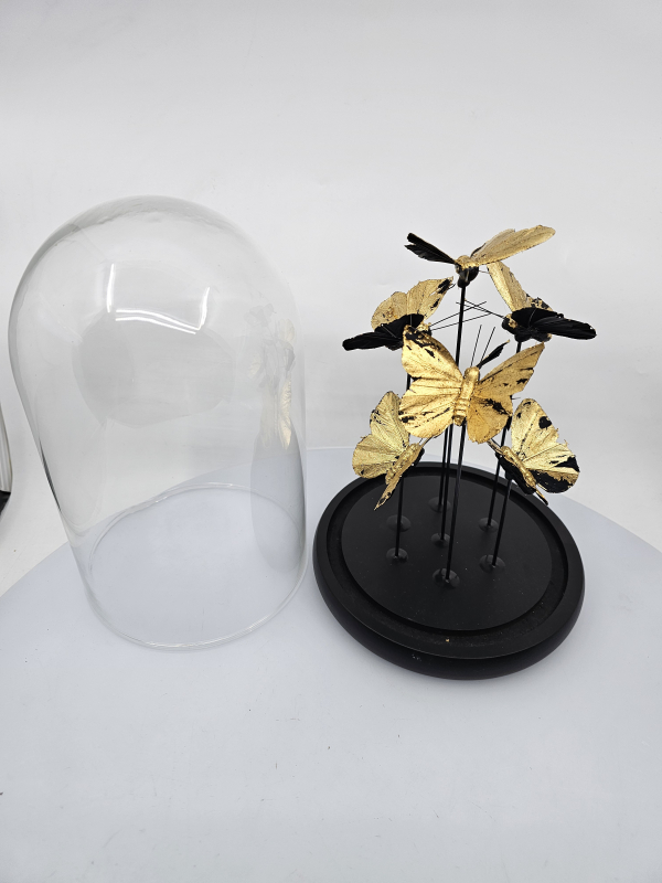Zlaté motýle v skle, 25x15 cm