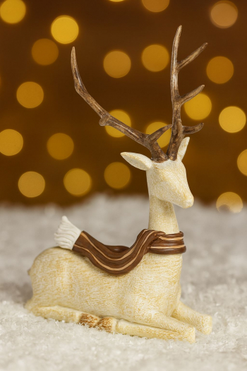 Figúrka, jeleň, béžový, 26x19x11 cm