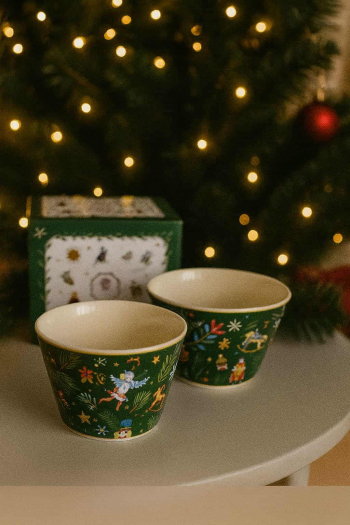 Vianočné misky AROUND CHRISTMAS SPIRIT, farebné, v dekoratívnej krabičke, 2 ks v balení