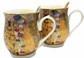 Sada hrnčekov, tmavohnedé, G. Klimt, 2 ks v balení