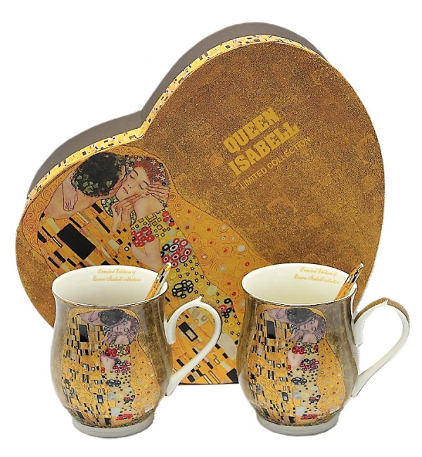 Sada hrnčekov, tmavohnedé, G. Klimt, 2 ks v balení