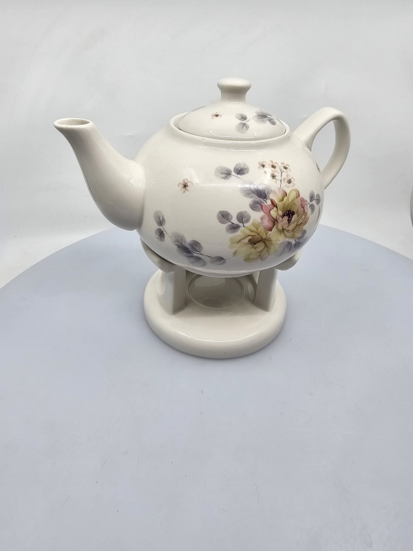 Porcelánový čajník, svetlý, kvietkovaný, 1000 ml