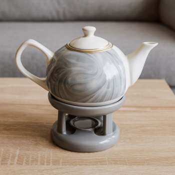 Porcelánový čajník, tmavý, 1000 ml