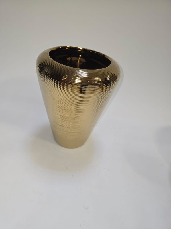 Keramická váza, zlatá, 29 cm