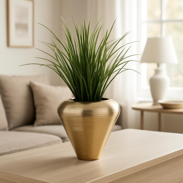 Keramická váza, zlatá, 20 cm