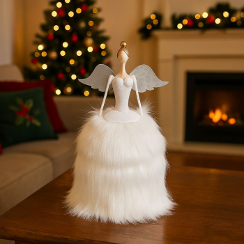 Vianočný anjel, biely, 25 cm
