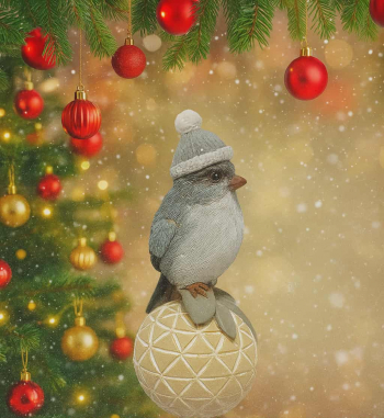 Vianočná dekoračná figúrka, vtáčik, 16x8x7,5 cm