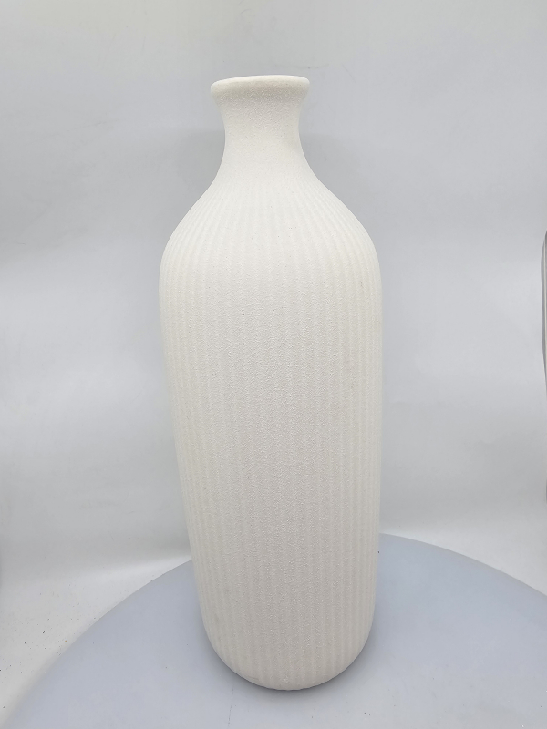 Keramická váza, biela, 40x13 cm 